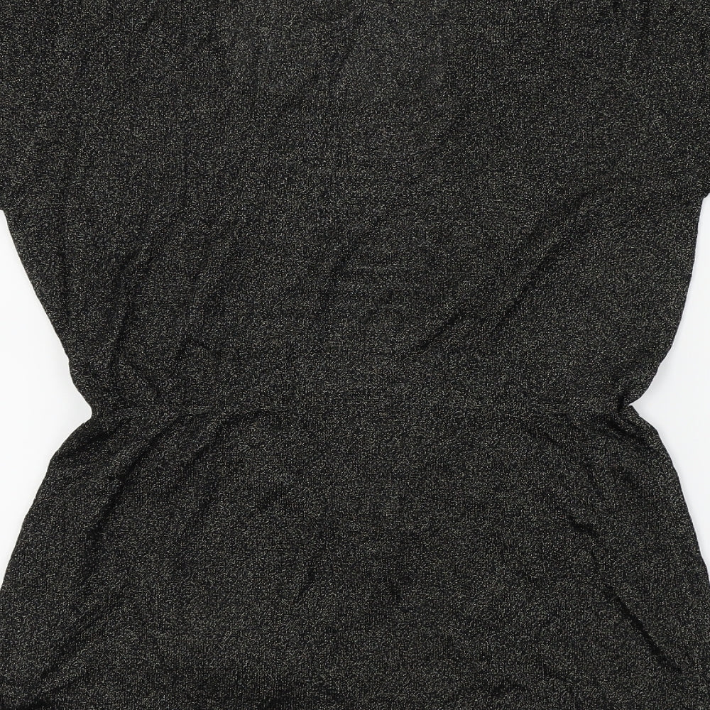 Womens UK Size S BASSINI Black Basic Blouse