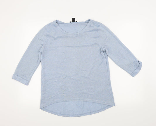 Womens UK Size 10 New Look Blue Basic T-Shirt