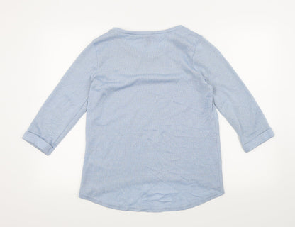 Womens UK Size 10 New Look Blue Basic T-Shirt