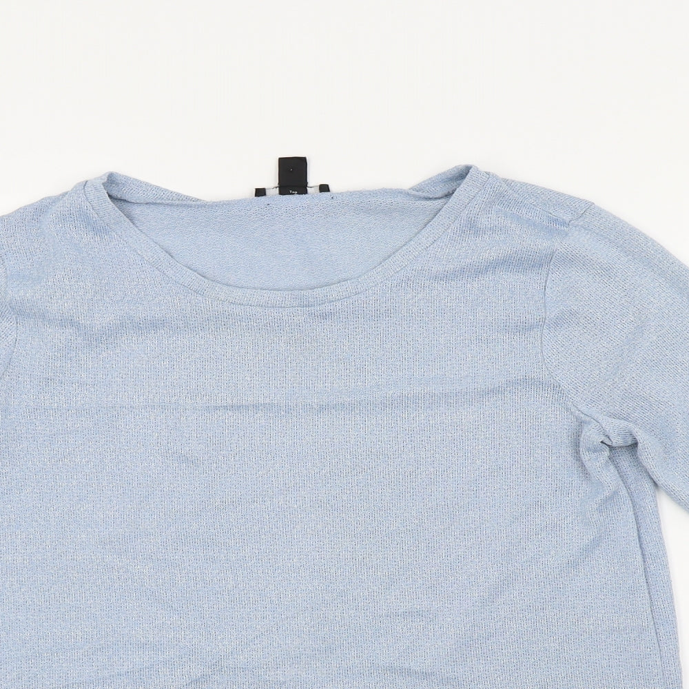 Womens UK Size 10 New Look Blue Basic T-Shirt