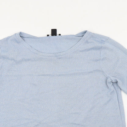 Womens UK Size 10 New Look Blue Basic T-Shirt