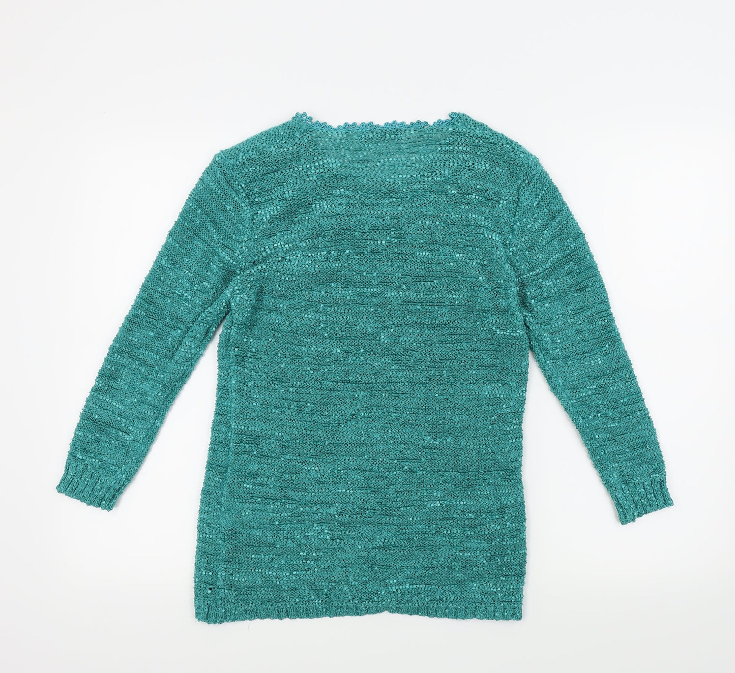 Bon Marché Womens Green   Pullover Jumper Size S  - Embroidered Floral
