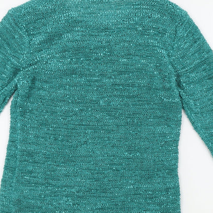 Bon Marché Womens Green   Pullover Jumper Size S  - Embroidered Floral