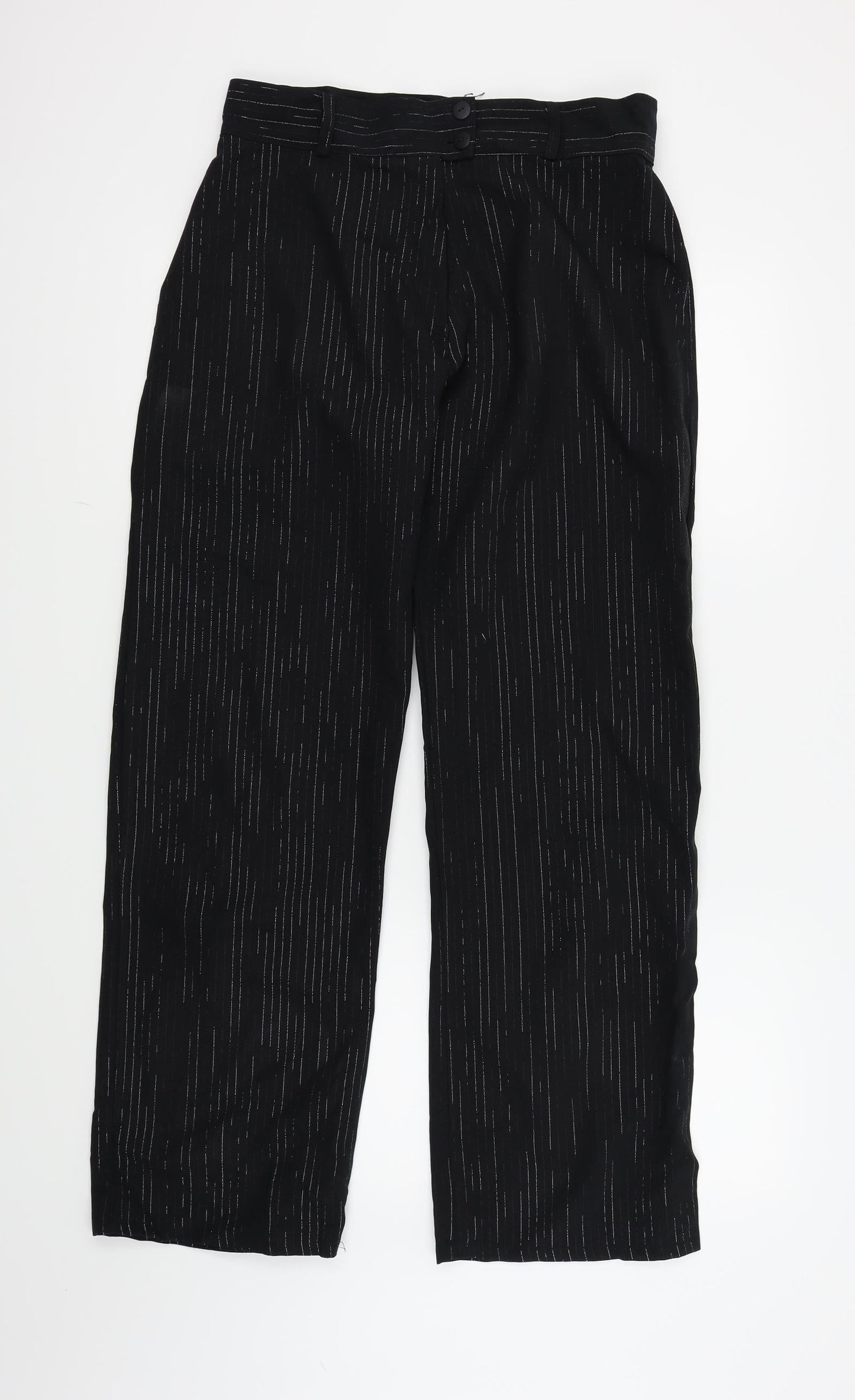 Womens UK Size 16 Preworn Regular Fit  Black Trousers