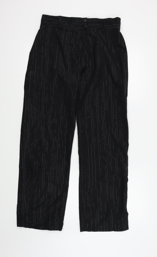 Womens UK Size 16 Preworn Regular Fit  Black Trousers