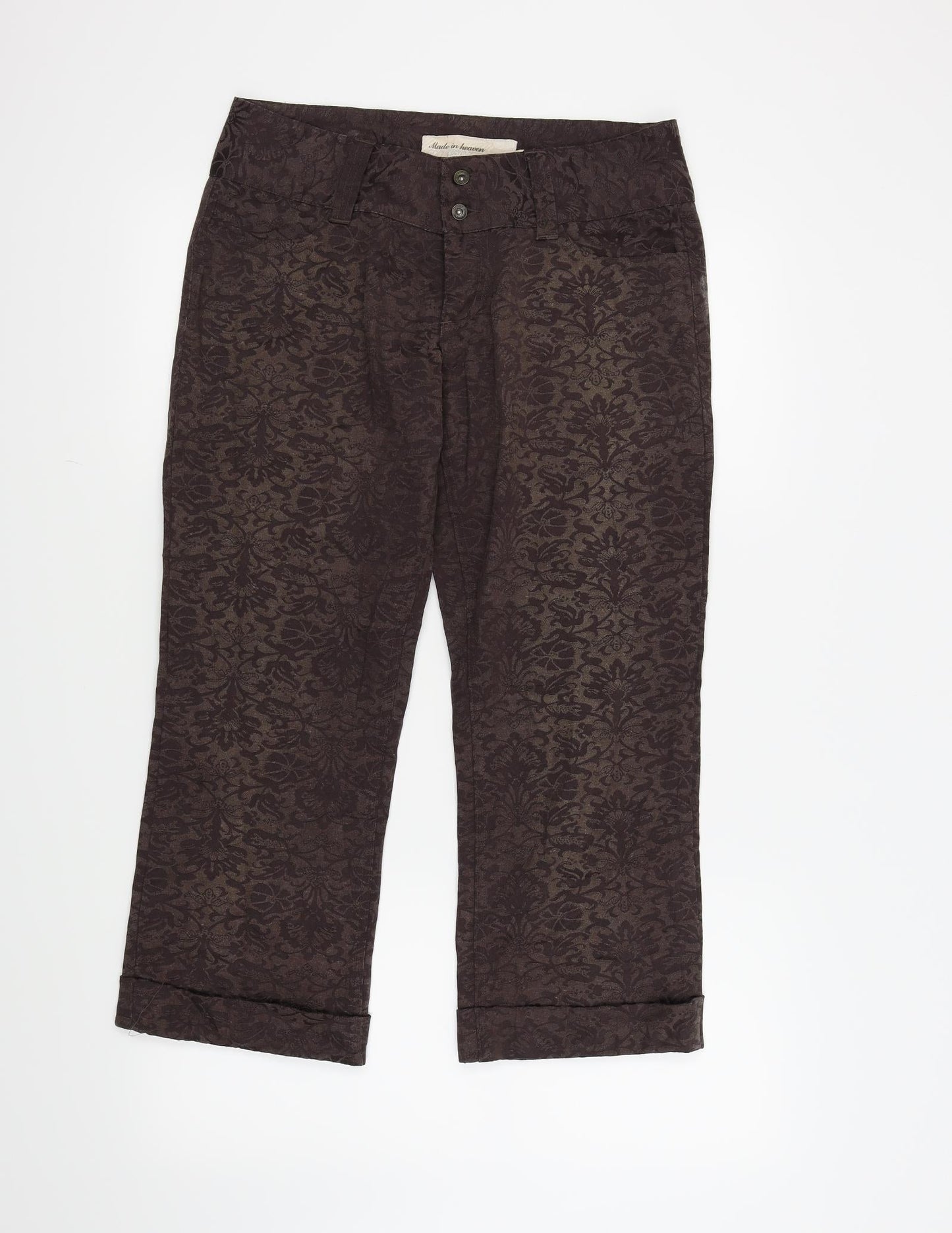 Blendshe Womens Brown   Cropped Trousers Size M L24 in