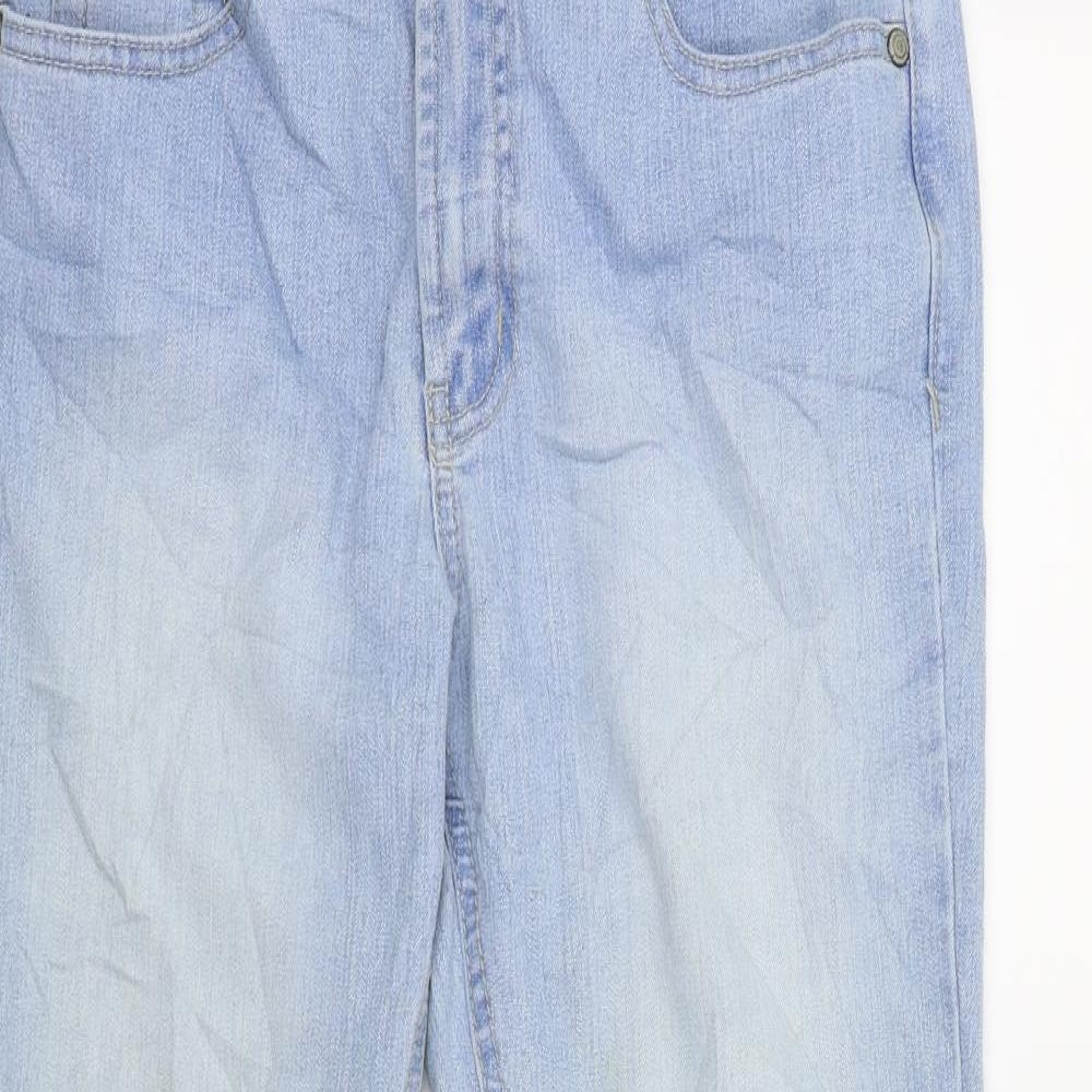 Womens UK Size 34 in Denim Regular Fit Cropped Blue Jeans