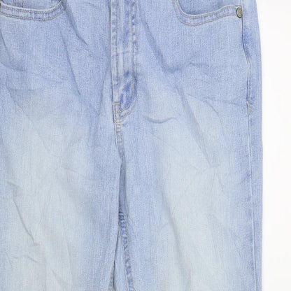 Womens UK Size 34 in Denim Regular Fit Cropped Blue Jeans