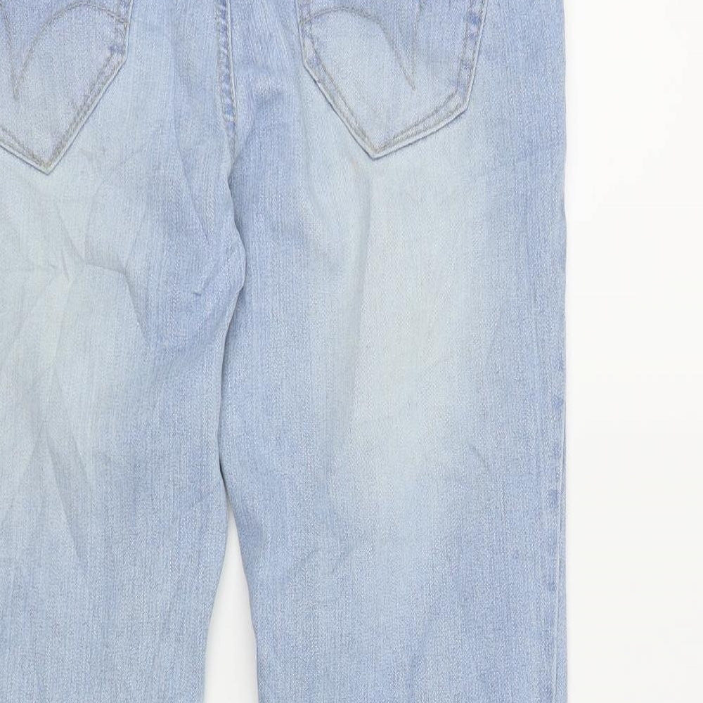 Womens UK Size 34 in Denim Regular Fit Cropped Blue Jeans