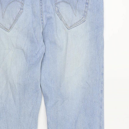 Womens UK Size 34 in Denim Regular Fit Cropped Blue Jeans