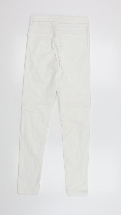 Denim & Co. Womens White   Skinny Jeans Size 8 L28 in