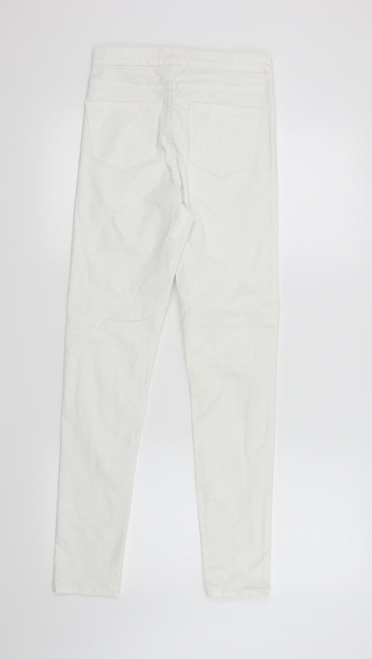 Denim & Co. Womens White   Skinny Jeans Size 8 L28 in