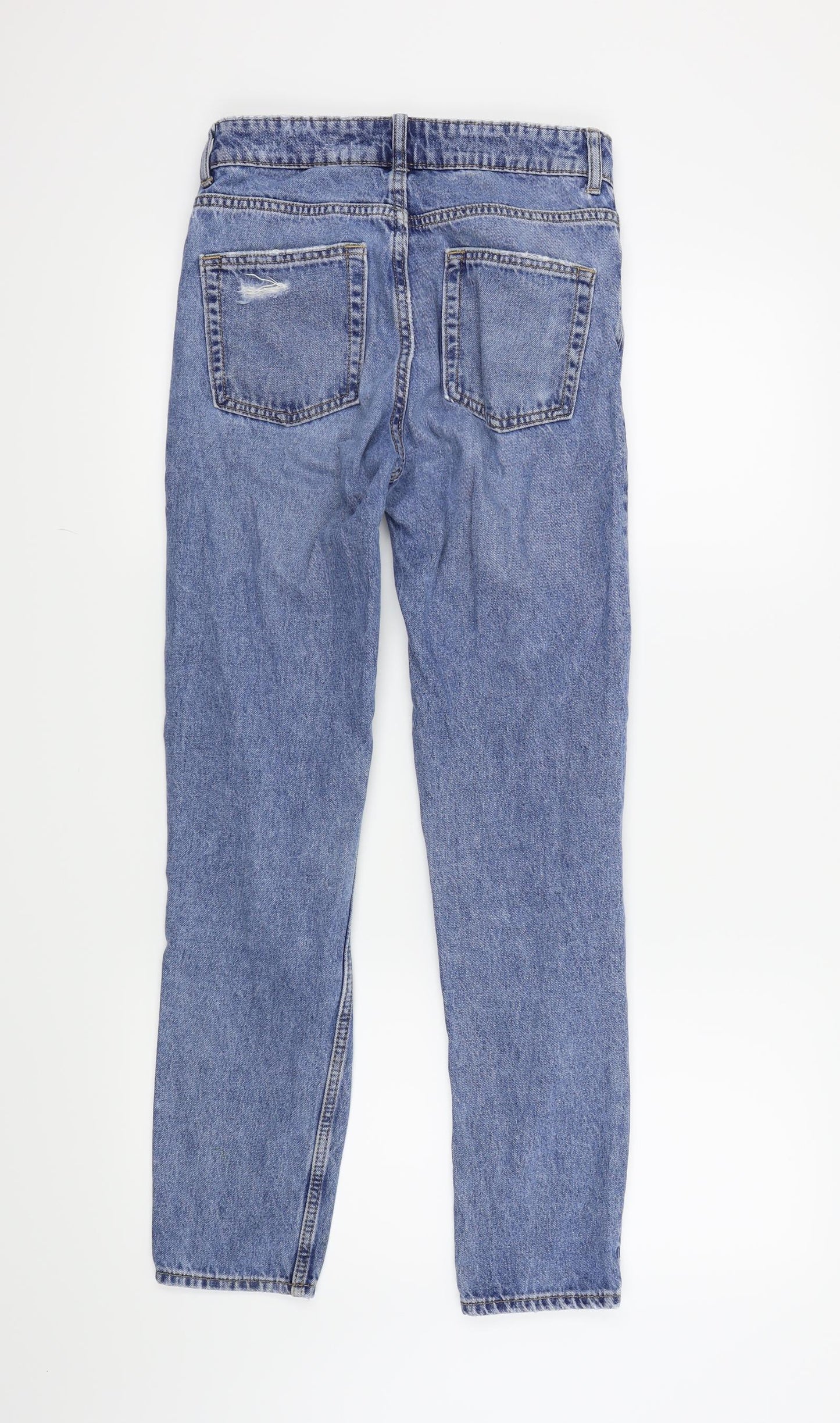 Womens UK Size 4 H&M Regular Fit Straight Blue Jeans