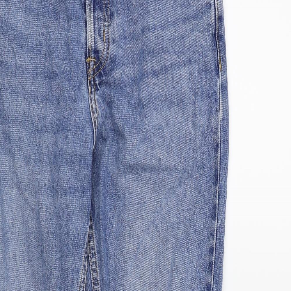 Womens UK Size 4 H&M Regular Fit Straight Blue Jeans
