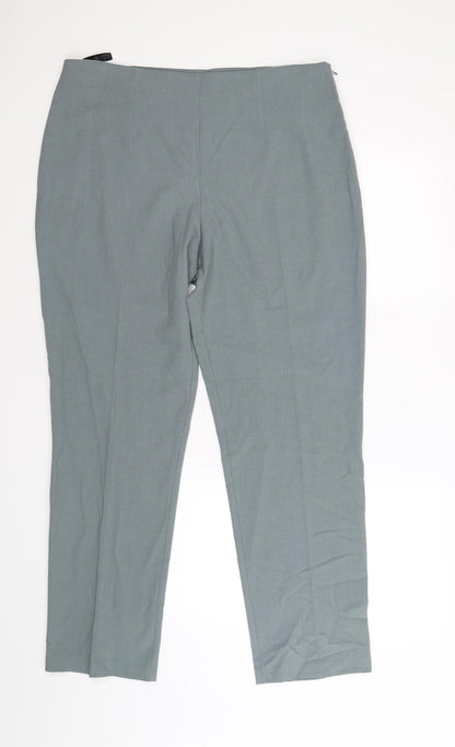 Womens UK Size 16 BHS Regular Fit Dress Pants Blue Trousers