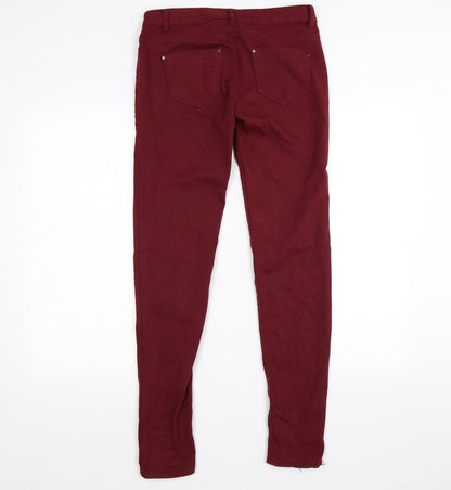Womens UK Size 10 denim co  Jegging Red Leggings