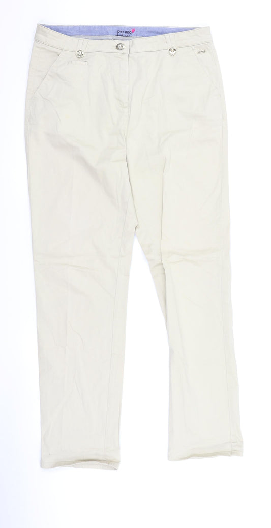Per Una Womens Brown   Chino Trousers Size 34 L29 in