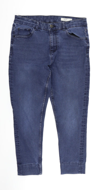 Womens UK Size 12 Marks and Spencer Regular Fit Straight Blue Jeans