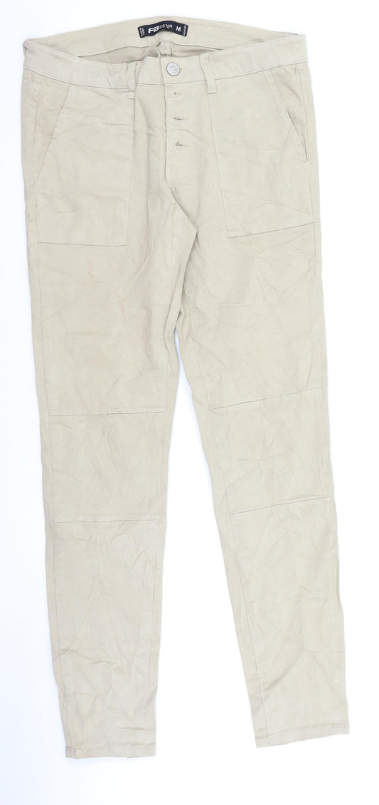 Womens UK Size M FB Sister Regular Fit Chino Beige Trousers