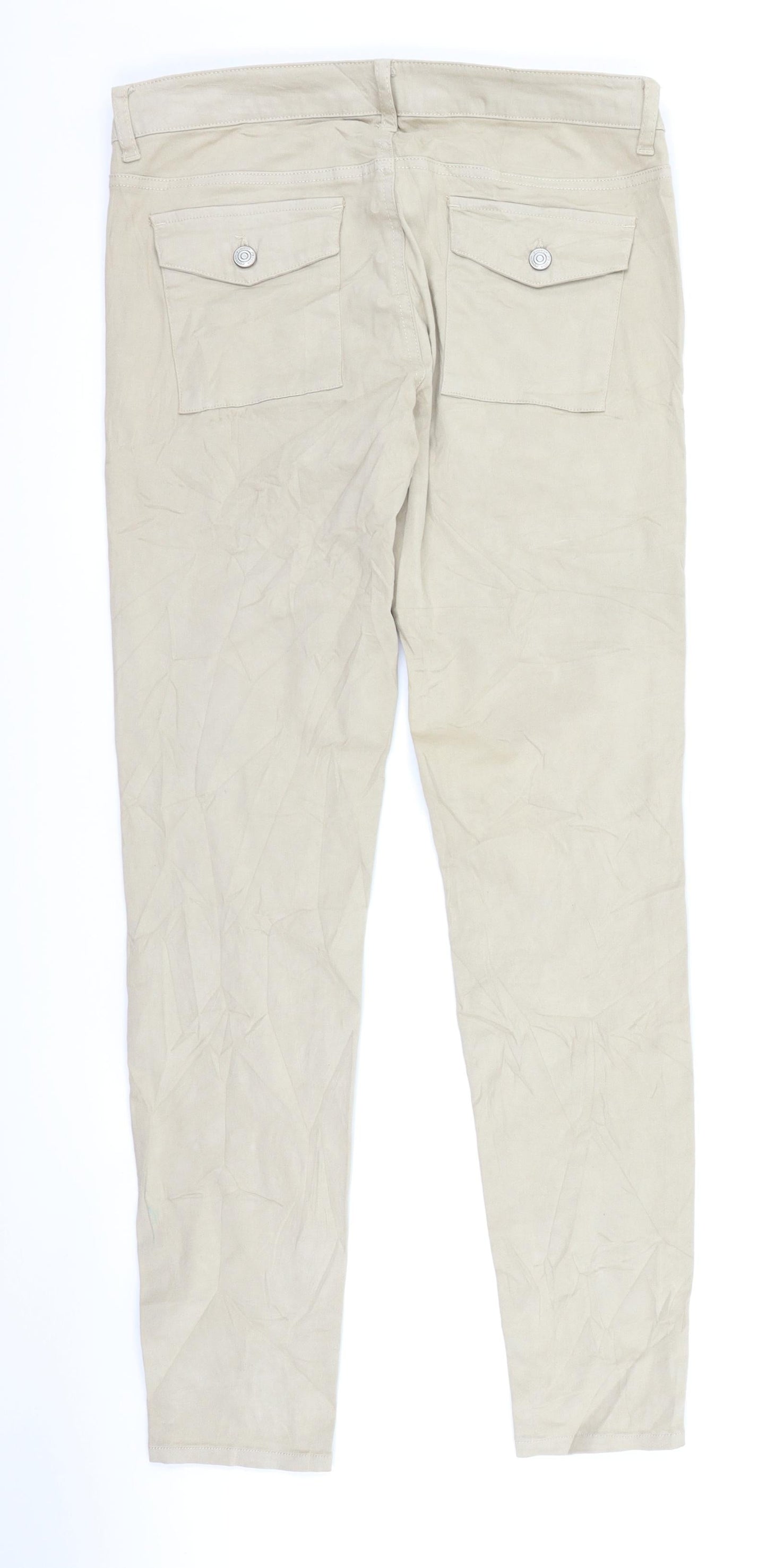 Womens UK Size M FB Sister Regular Fit Chino Beige Trousers