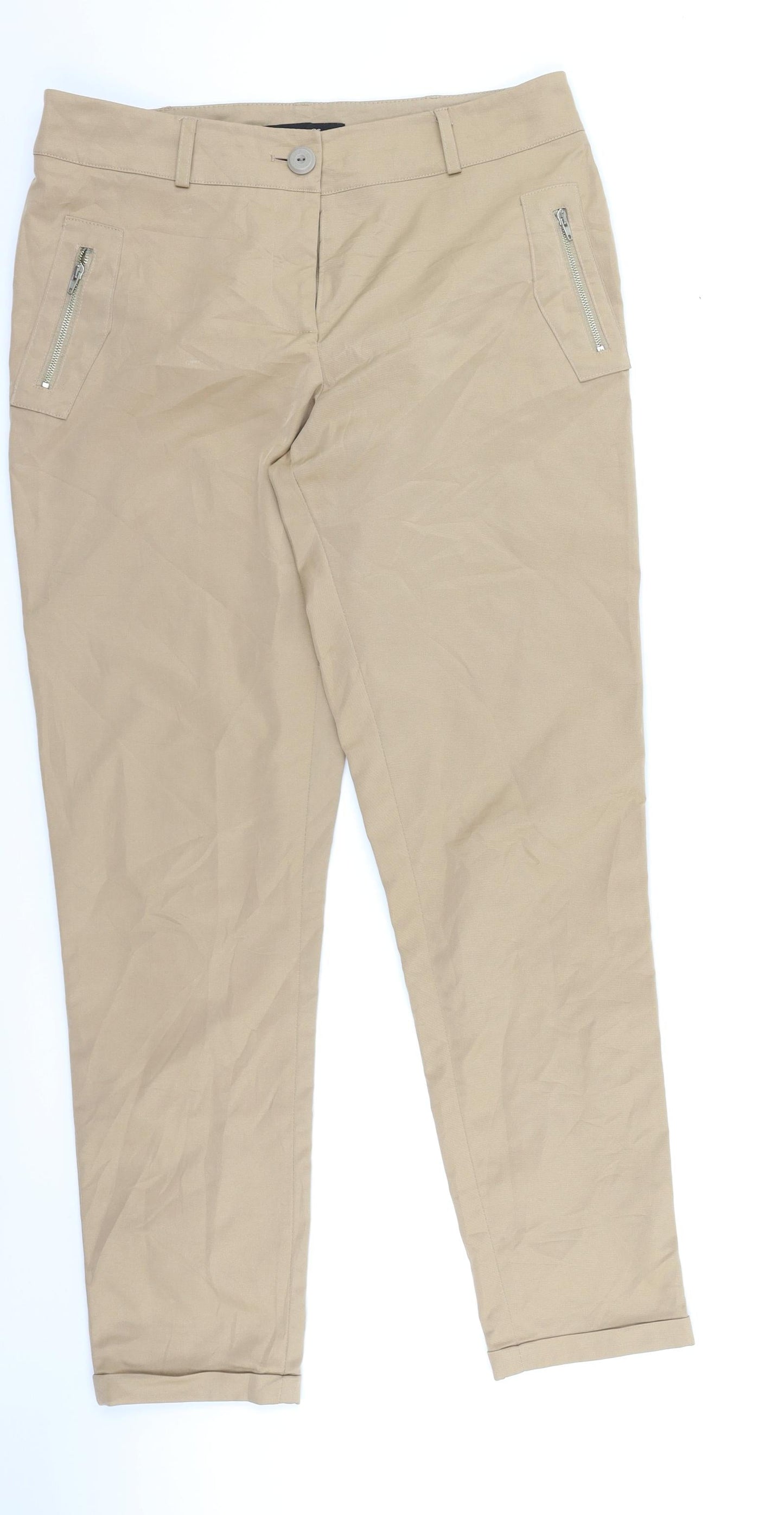 Pretty Girl Womens Brown   Chino Trousers Size L L27 in