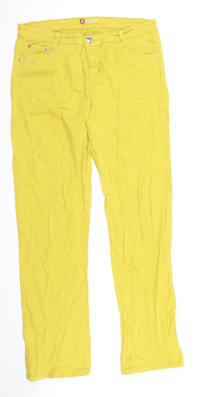 Womens UK Size 32 sunbird Regular Fit Straight Yellow Jeans