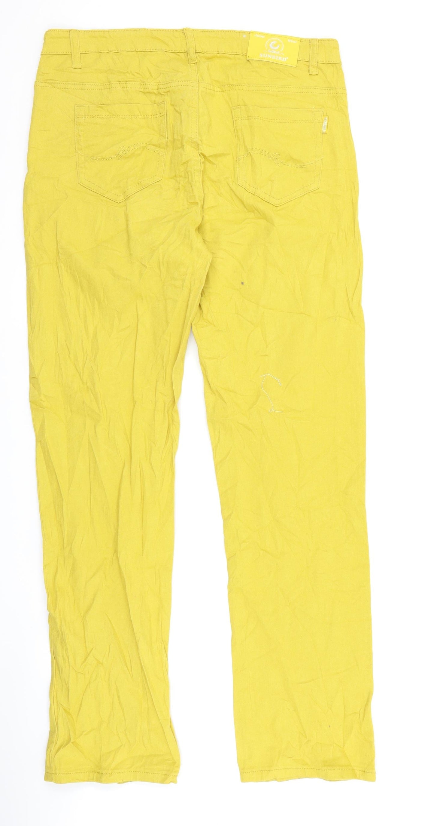 Womens UK Size 32 sunbird Regular Fit Straight Yellow Jeans