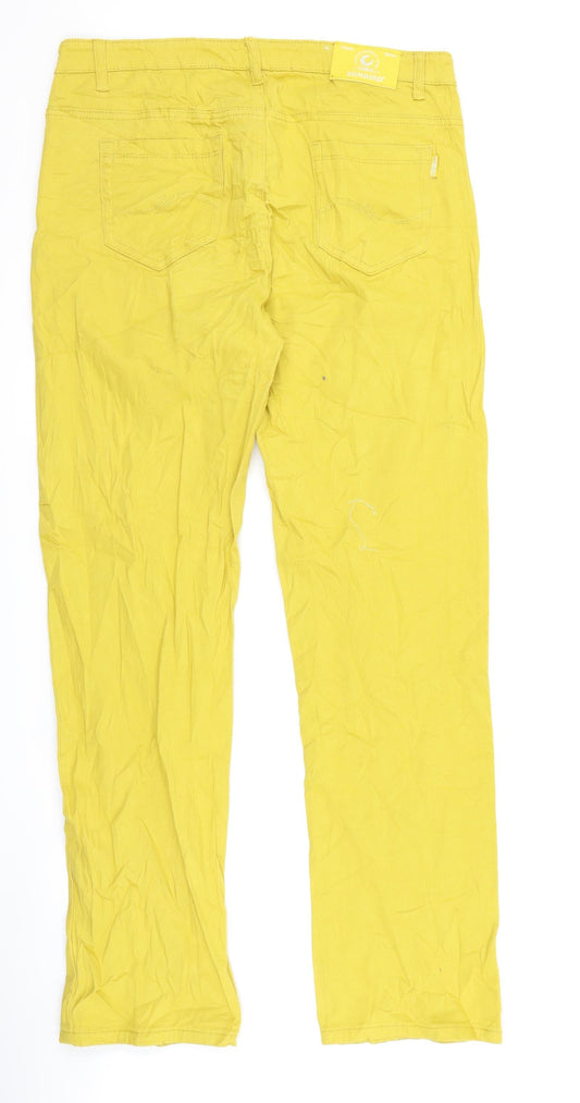 Womens UK Size 32 sunbird Regular Fit Straight Yellow Jeans