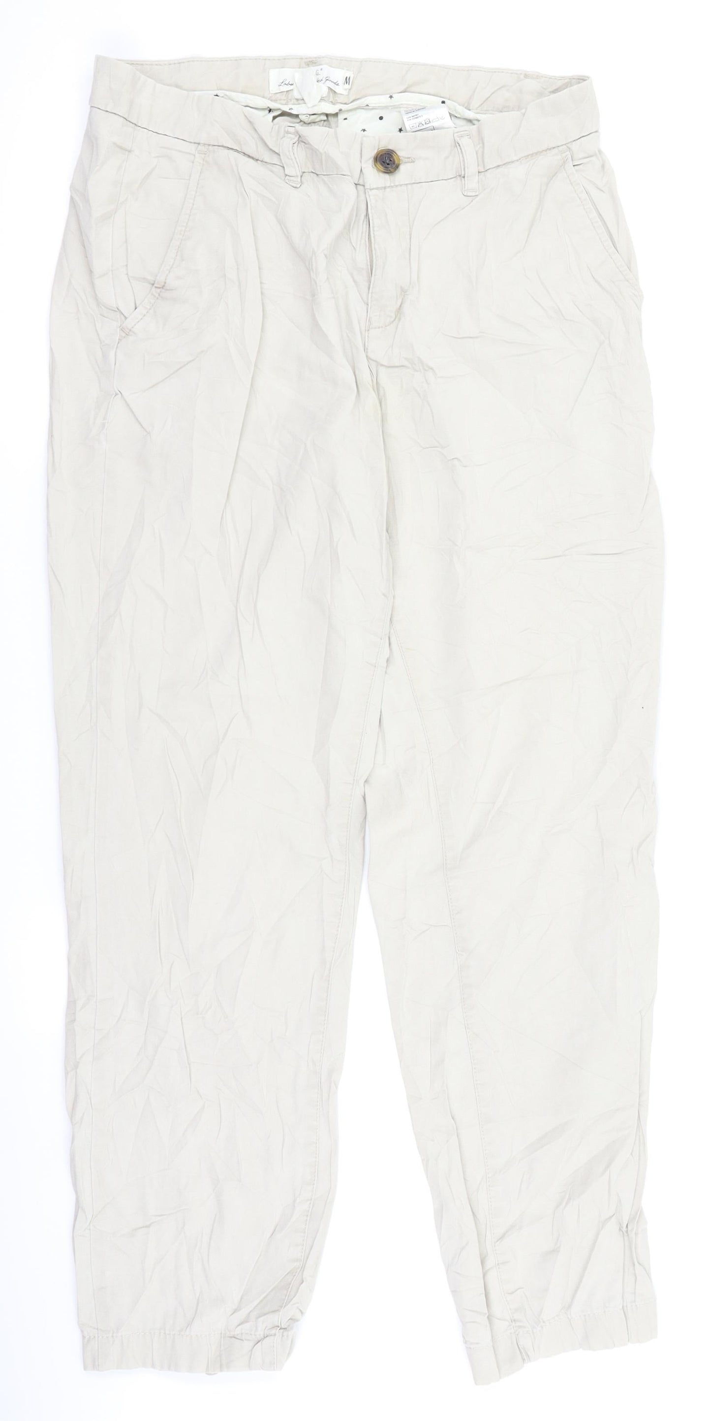 Womens UK Size 8 H&M Regular Fit Chino Beige Trousers