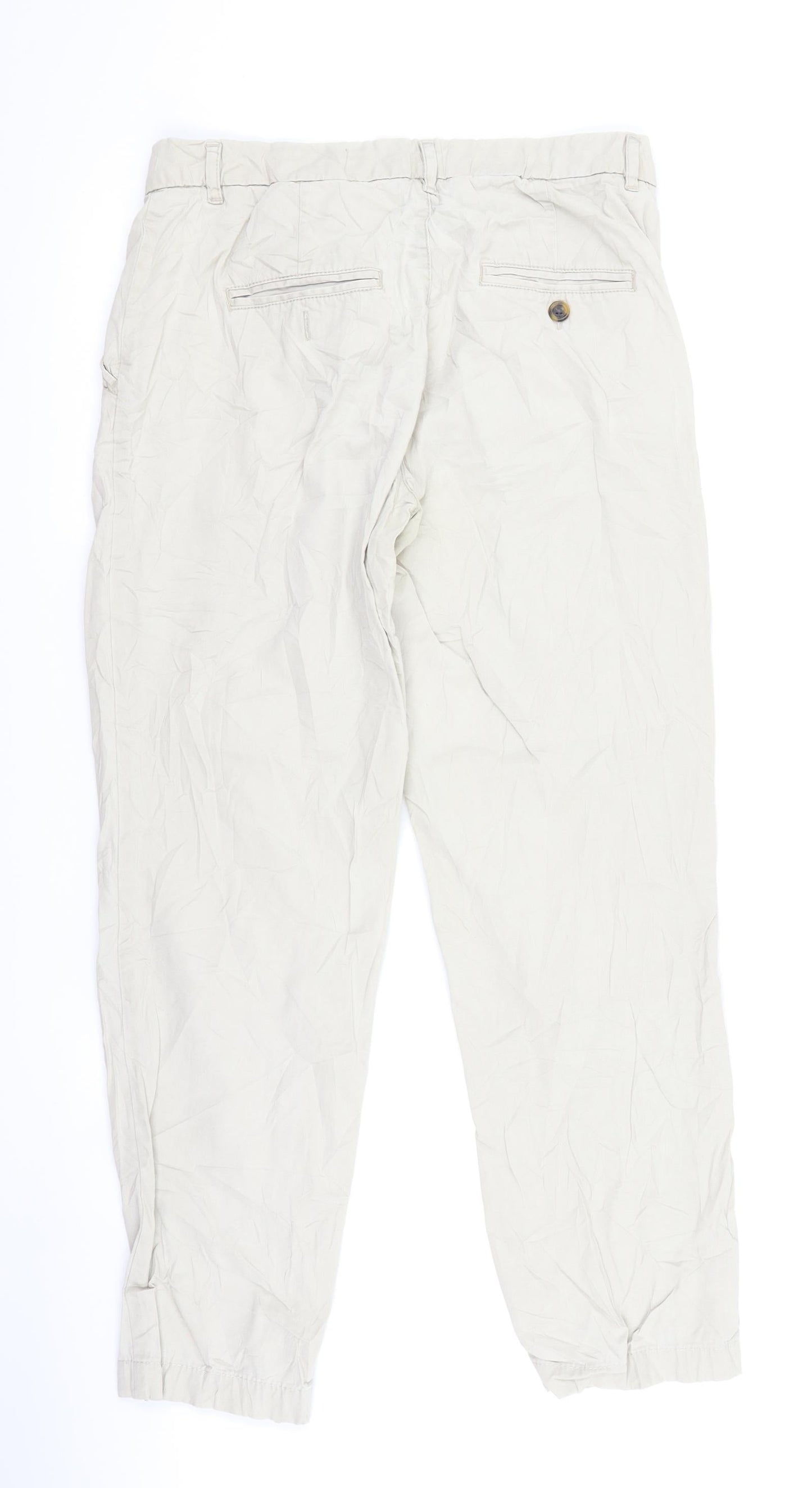Womens UK Size 8 H&M Regular Fit Chino Beige Trousers