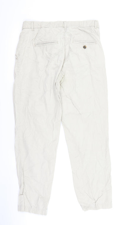 Womens UK Size 8 H&M Regular Fit Chino Beige Trousers