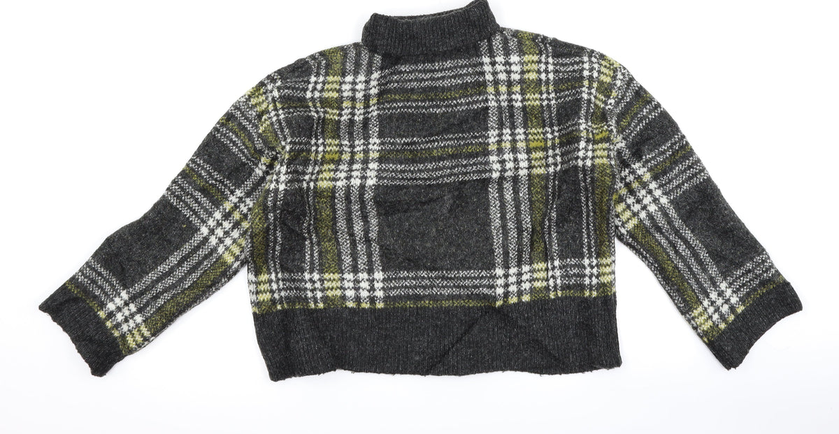 New Look Womens Grey Check  Pullover Jumper Size S