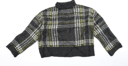 New Look Womens Grey Check  Pullover Jumper Size S