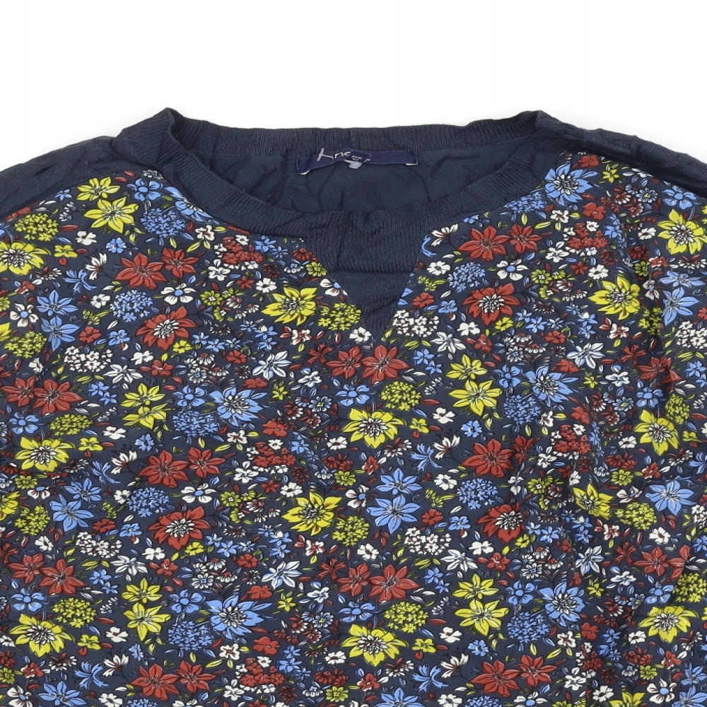 Next Womens Blue Floral  Pullover Jumper Size 14