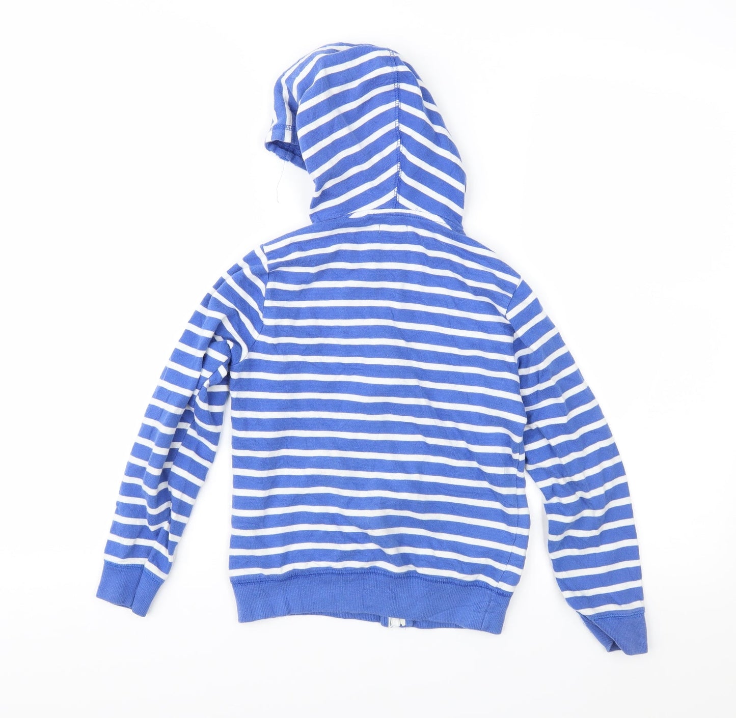 Preworn Boys Blue Striped  Full Zip Hoodie Size 8 Years