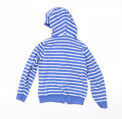 Preworn Boys Blue Striped  Full Zip Hoodie Size 8 Years
