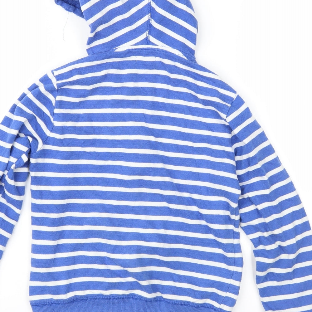 Preworn Boys Blue Striped  Full Zip Hoodie Size 8 Years