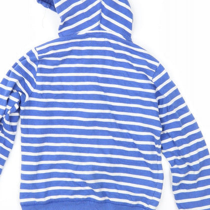 Preworn Boys Blue Striped  Full Zip Hoodie Size 8 Years