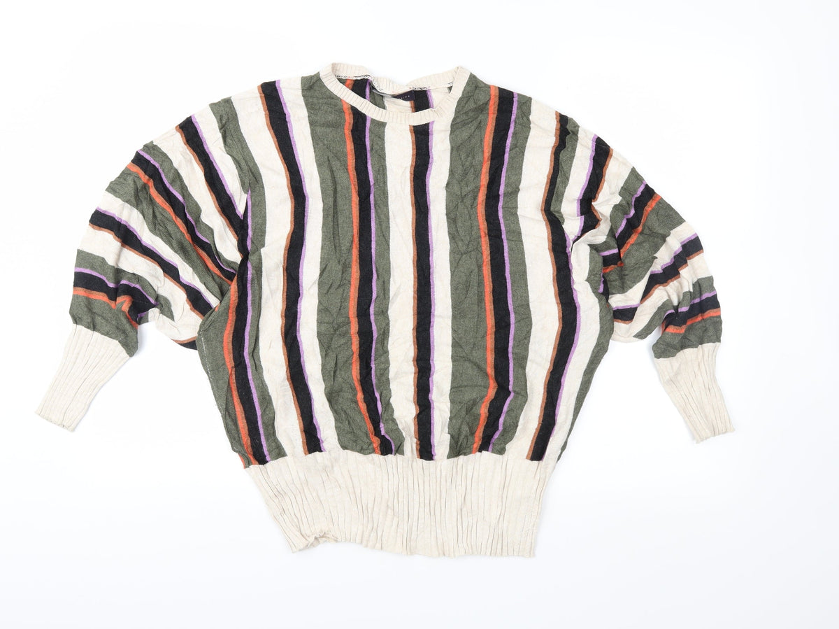 Marks & Spencer Womens Multicoloured Striped Knit Pullover Jumper Size L