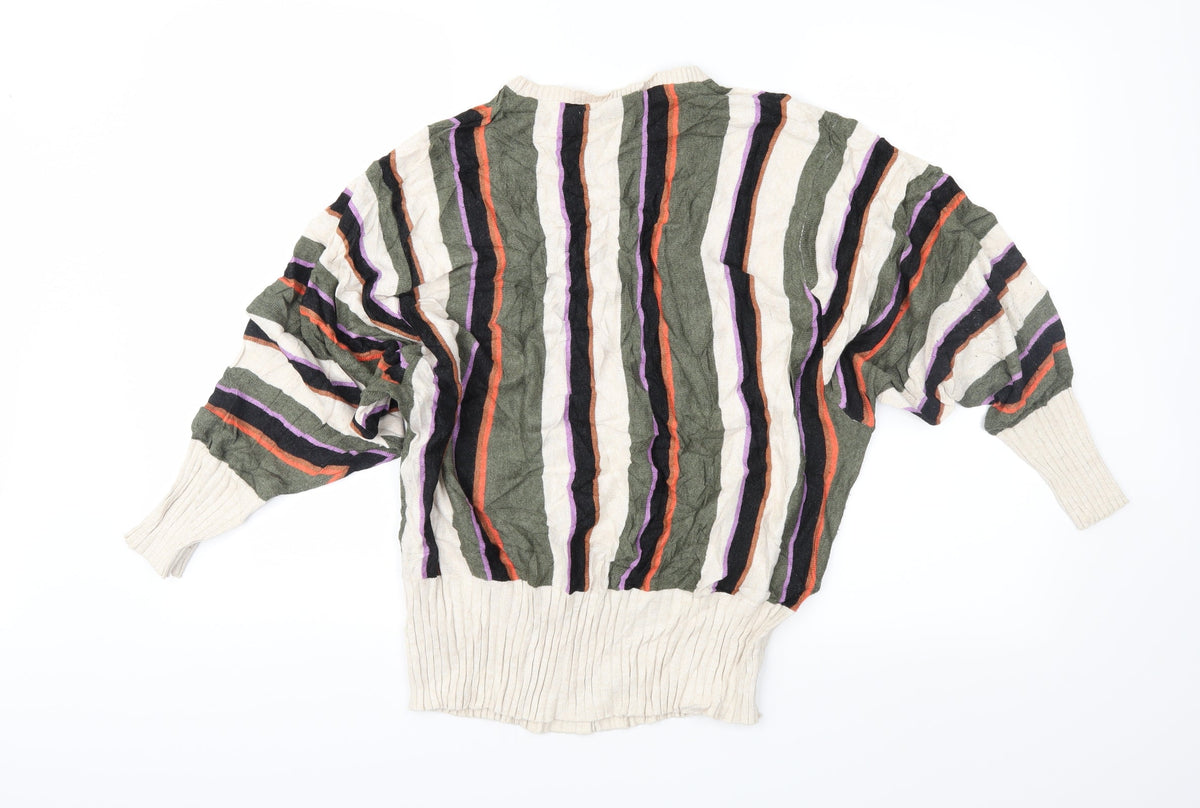 Marks & Spencer Womens Multicoloured Striped Knit Pullover Jumper Size L