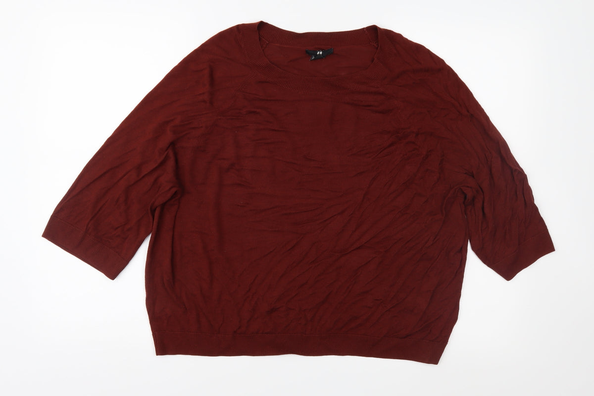 H&M Womens Brown  Knit Pullover Jumper Size M