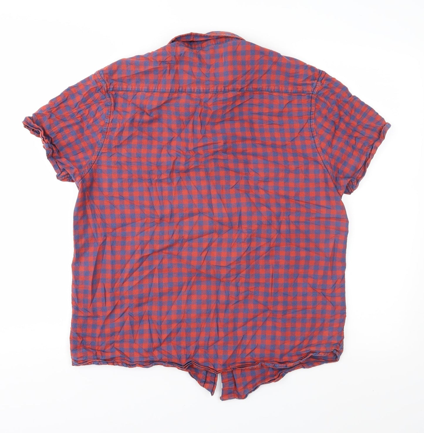 Mens UK Size M Cedar Wood State Red  Button-Up Short Sleeve Casual Shirt
