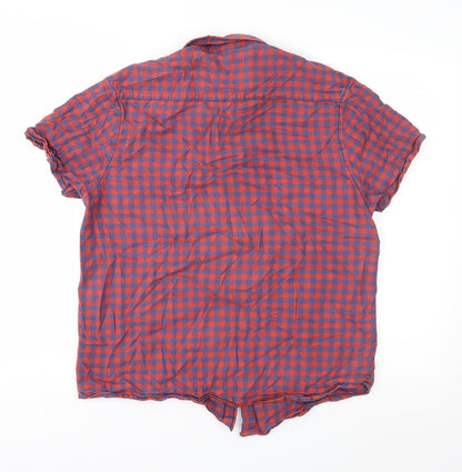 Mens UK Size M Cedar Wood State Red  Button-Up Short Sleeve Casual Shirt
