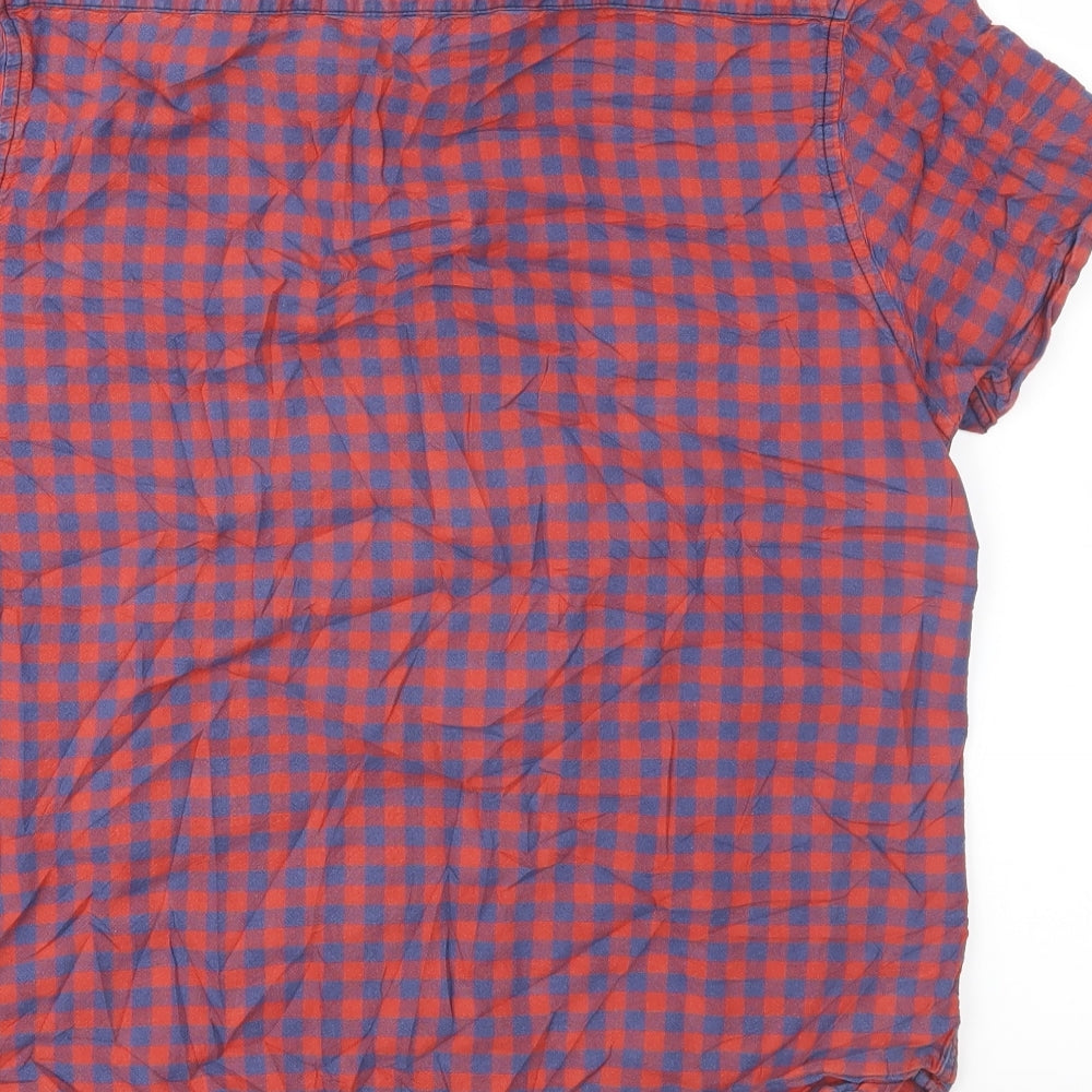 Mens UK Size M Cedar Wood State Red  Button-Up Short Sleeve Casual Shirt