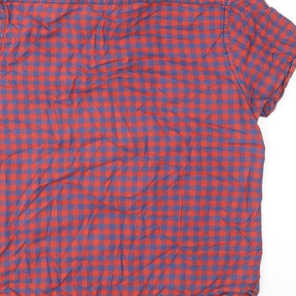 Mens UK Size M Cedar Wood State Red  Button-Up Short Sleeve Casual Shirt