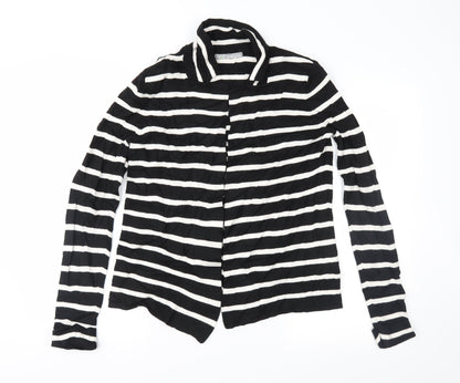 Marks and Spencer Womens Black Striped Knit Cardigan Jumper Size 14