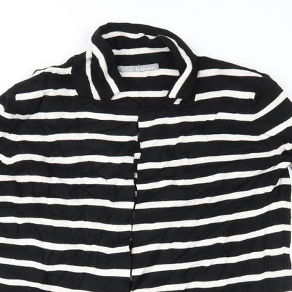 Marks and Spencer Womens Black Striped Knit Cardigan Jumper Size 14