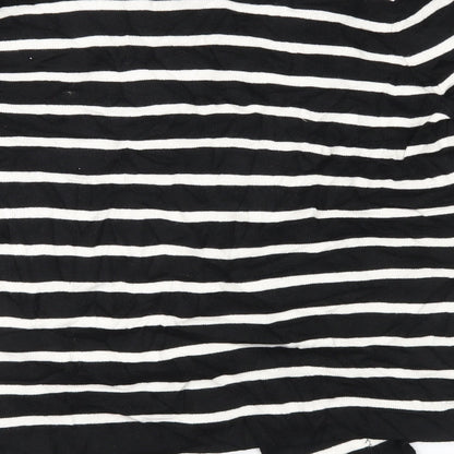 Marks and Spencer Womens Black Striped Knit Cardigan Jumper Size 14