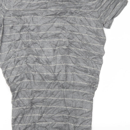 Express Womens Grey Striped Knit Pullover Jumper Size M