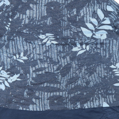 Viz A Viz Womens Blue Floral Knit Pullover Jumper Size M